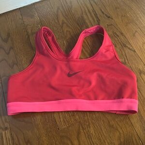 Nike hot pink sports bra racer neck M
